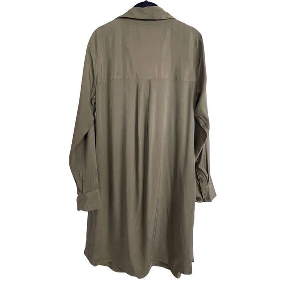 NWT‎ Universal Standard Women's Cupro Rubicon Shirt Dress in Military Olive 2XS - Picture 3 of 6
